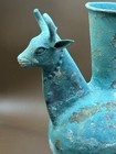 Very Rare Ancient Luristan Beautiful Patina Bronze Wine Pot With Animal Protome