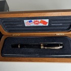 Parker Duofold Pen Memorial Fund For Disaster Relief 18k 750 Tip Cherrywood Case