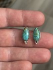 Sterling Silver Native American Sw 7 8   turquoise Post Stud Earrings  925