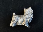 Pewter Silver Yorkshire Terrier Long Hair Dog Puppy Metal Figurine Statue