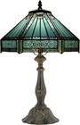 Vintage Tiffany Style Mission Stained Glass Table Lamp Bedside Reading Light