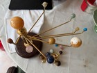 Vintage Brass Orrery Solar System Mechanical Model Gemstone Planets W  Extras