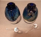 Stunning Signed Robert Eickholt Pair Of Art Glass Perfume Bottles 98   08