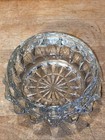 Decorative Vintage Clear Glass Powder Jar W Fit Lid Beautiful Trinket Container 