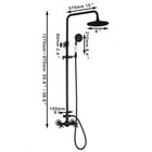 Black Shower Faucet Set Rainfall Spout Round Head Brass Mixer Handheld Spray Tap