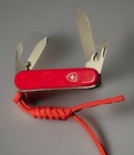 Victorinox Recruit Red Vintage Old Shield Cross 84mm Swiss Army Knife W lanyard
