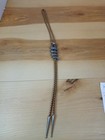 Vtg Bolo Tie South Western Native Navajo Rattlesnake Turquoise Eye Leather Strap