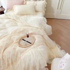Bedding Set 3d Embroidery Flowers Lace Warm Duvet Cover Bed Sheet 2 Pillowslips