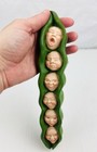 Vintage Anthropomorphic Peas In A Pod Faces 11    Wall Art Sculpture Resin Signed 