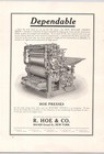 Hoe Rotary Offset Press  R  Hoe   Co New York City 1909 Print Ad