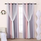 Pink And Grey Curtains Curtains For Bedroom Blackout Window Curtain For Girls   