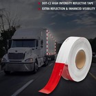 Dot-c2 Reflective Tape 2 Inch X 30 Ft Waterproof Red white Adhesive Conspicuity