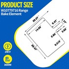 Range Oven Bake Element Fits Whirlpool Wfe710h0ae1 Wfe710h0ah0 Wfe720h0as1