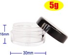 50 Clear Small 5g Grams ml Plastic Jars For Cosmetic Sample Container Pot Cream