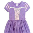 Disney Princess Tangled Rapunzel Sweater Dress Girls 6-6x Purple Short Sleeve