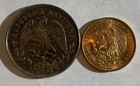 1902 Mexico Un Peso And 1966 20 Centavos Coins