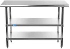 Stainless Steel Work   Prep Table  Nsf Commercial Restaurant Kitchen W  Two Unde