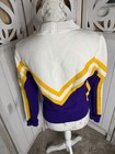 Vintage Cheerleader Sweater Womens Small Yellow Purple    royals    70s 60s