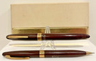 Sheaffer Fountain Pen pencil Set Brown  14k Nib - Touchdown Statesman New In Box
