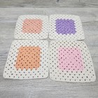 Lot Of 28 Handmade Crochet Granny Squares 7  X 7  Assorted Colors Craft Yarn