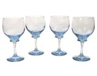 Libbey Blue Wine Glasses  Water Goblets Set Of 4 Vintage Kitchenware  Barware  