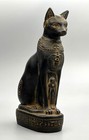 Ancient Egyptian Goddess Cat Bastet Statue Egypt Basalt Carving Stone