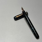 Antique Vintage Blue Marble W  Gold Trim Fountain Pen - 14kt Nib - 1930 s