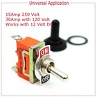 12v Spst Solid Metal Toggle Switch On off Single Pole Marine Boot Car Waterproof