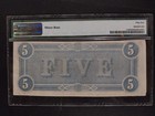 1864  5 Confederate States Of America Note T-69 Pmg Au 55 Minor Rust Civil War