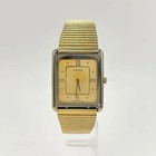 Rado 129 9533 3 Qz Gold Dial Wristwatch Timepiece Authentic