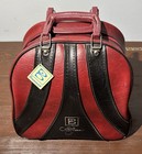 Vintage Brunswick Windjammer Bowling Bag Retro Single Ball Rack Red Black Shoe