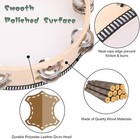 2pack 10 Inch Double Row Tambourine For Adults Wooden Hand Held Drum Bell Tambou