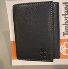 Timberland Genuine Leather Men   s Trifold Wallet Rfid Black 2 Cash Slots  44 New