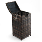 Wicker Patio Trash Bin  33 Gallon Rattan Trash 