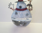 Metal Christmas Snowman Lantern Tea Light Holder