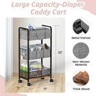 2in1 Baby Diaper Caddy Rolling Cart 3-tier Organizer Mobile Storage Utility New