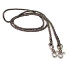 Braided Leather Roping Reins X-long 8 Ft  Plus 4 Plait Dark Brown Mexico Made