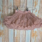Q  Cutians Paris Toddler Dusty Rose Tulle Tutu Skirt Ruffle Layered  3t-4t