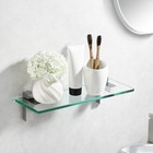Kes 14  Tempered Glass Bathroom Shelf Wall Mount - 8mm Thick Rectangular