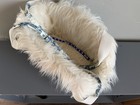 Designer Style Pet Carrier Purse Faux Fur Blue White Toile Small Dog Tote