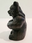Vtg Cast Iron Black Bear Bank- 6 1 4  Tall--weighs 2 Lb 13 Oz-excellent Conditio