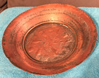Antique 19th Cent  Middle Eastern Wall Plate serving Tray-hammered Copper-8 5 d