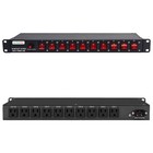 10-outlet Rack Mount Power Strip - 1u Pdu  Overload Protection  1800j  6ft Cord