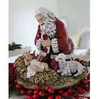 8 75  Statue Kneeling Santa   Baby Jesus Resin Figure Christmas Home Decor Gift