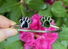 Pet Cremation Bracelet Dog Cat Paw Prints Two Chambers Double Urn Holds Ashes