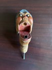 Rare - Vintage Hand Carved Black Forest Style Mechanical Bottle Stopper Wink