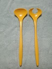 Vintage Denmark Rosti Mepal Yellow Malamine Salad Servers 1970 s Rare B22