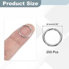 200 Pcs Open Jump Rings  14mm Split Metal O Ring 1 2mm Thick Connector  Rhodium