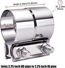 6pcs 2 25 Inch Lap Joint Band T304 Stainless Steel Muffler Clamp Sleeve Coupler