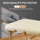 24 Pcs Microfiber Massage Table Face Cradle Covers - Soft Gray  Spa Essentials